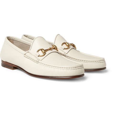 mens white gucci loafers|men's gucci bit loafer.